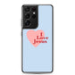 I Love Jesus - Blue Samsung Case for Galaxy S10, S10+, S10e, S20, S20 FE, S20 Plus, S20 Ultra, S21, S21 Plus, S21 Ultra, S21 - Creation Awaits