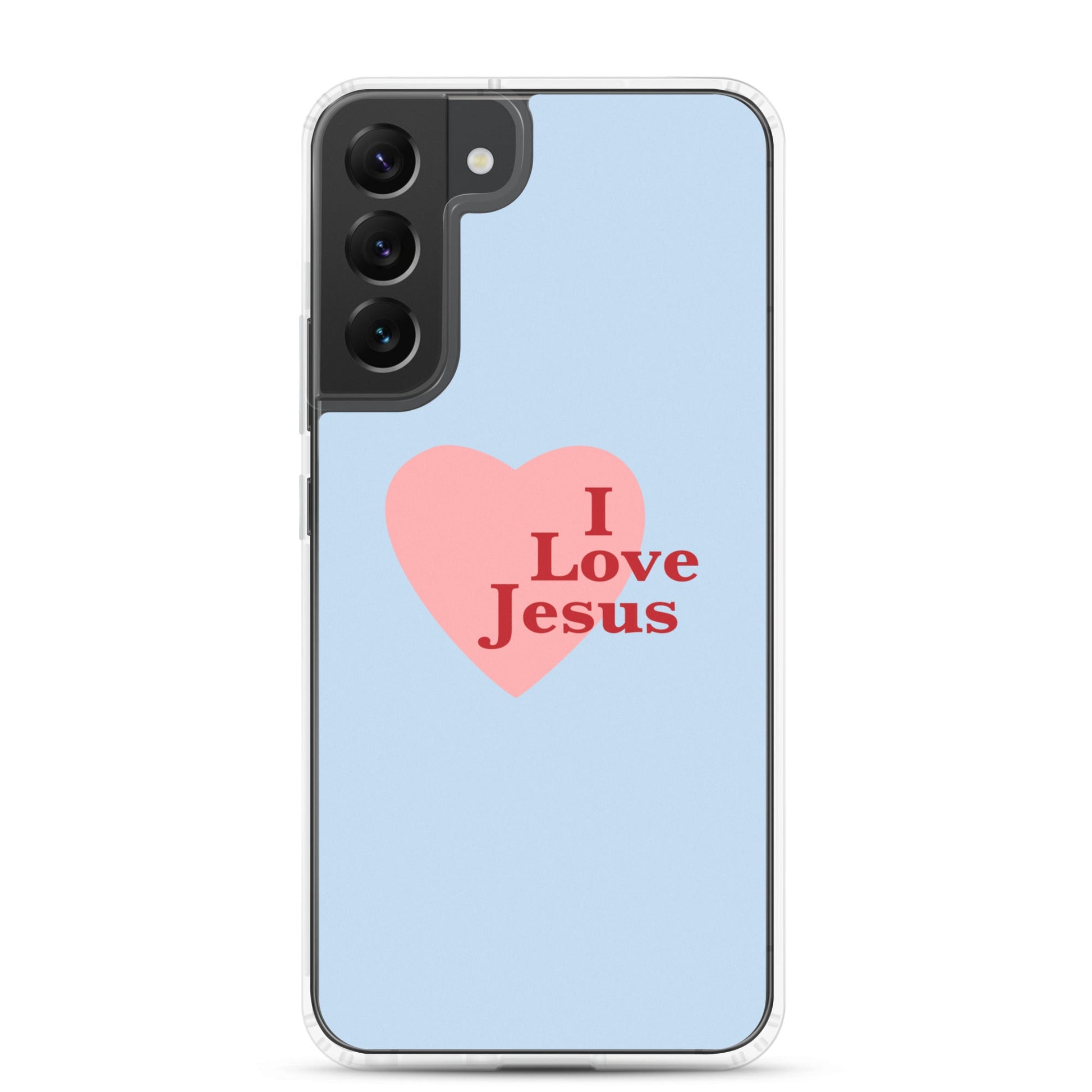 I Love Jesus - Blue Samsung Case for Galaxy S10, S10+, S10e, S20, S20 FE, S20 Plus, S20 Ultra, S21, S21 Plus, S21 Ultra, S21 - Creation Awaits