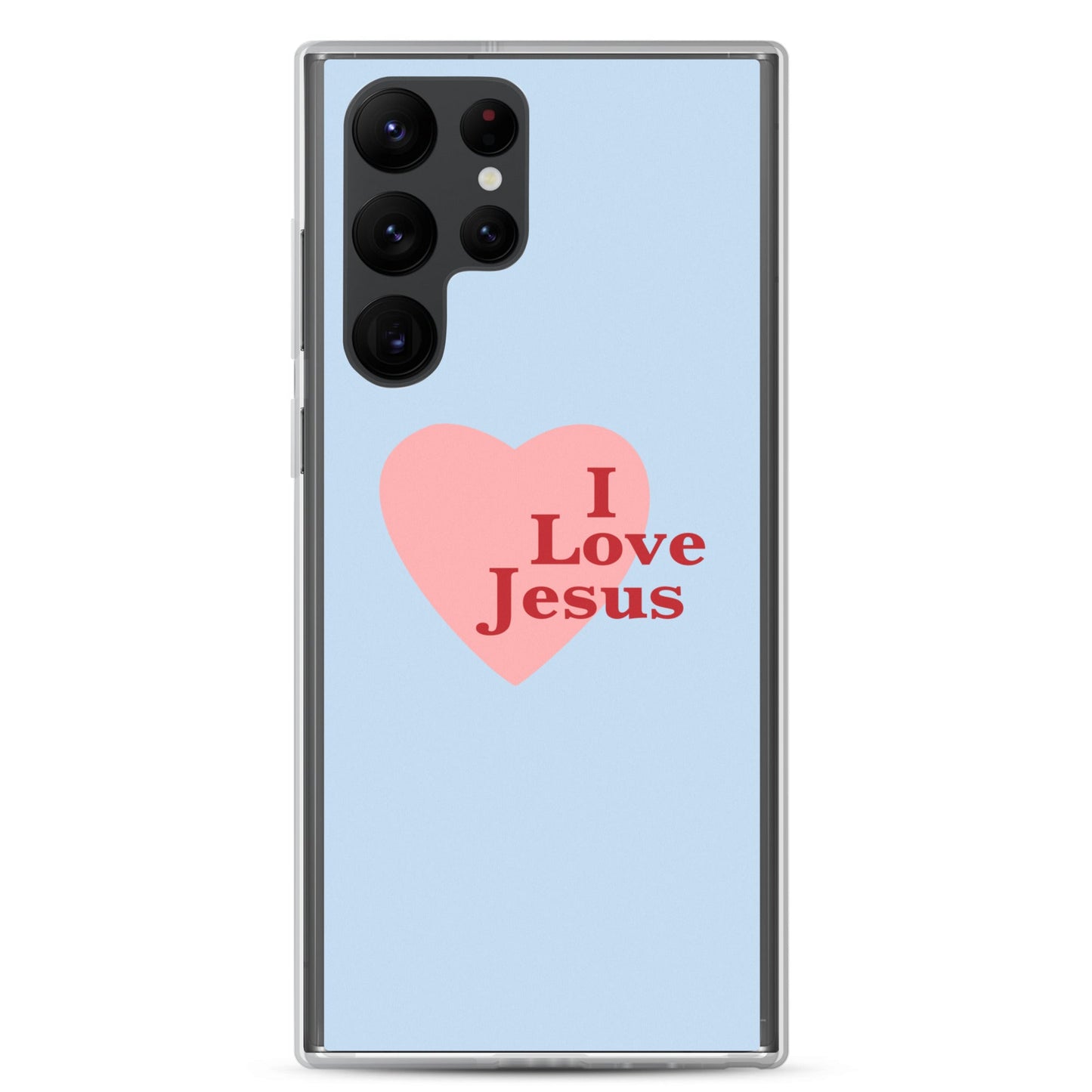 I Love Jesus - Blue Samsung Case for Galaxy S10, S10+, S10e, S20, S20 FE, S20 Plus, S20 Ultra, S21, S21 Plus, S21 Ultra, S21 - Creation Awaits