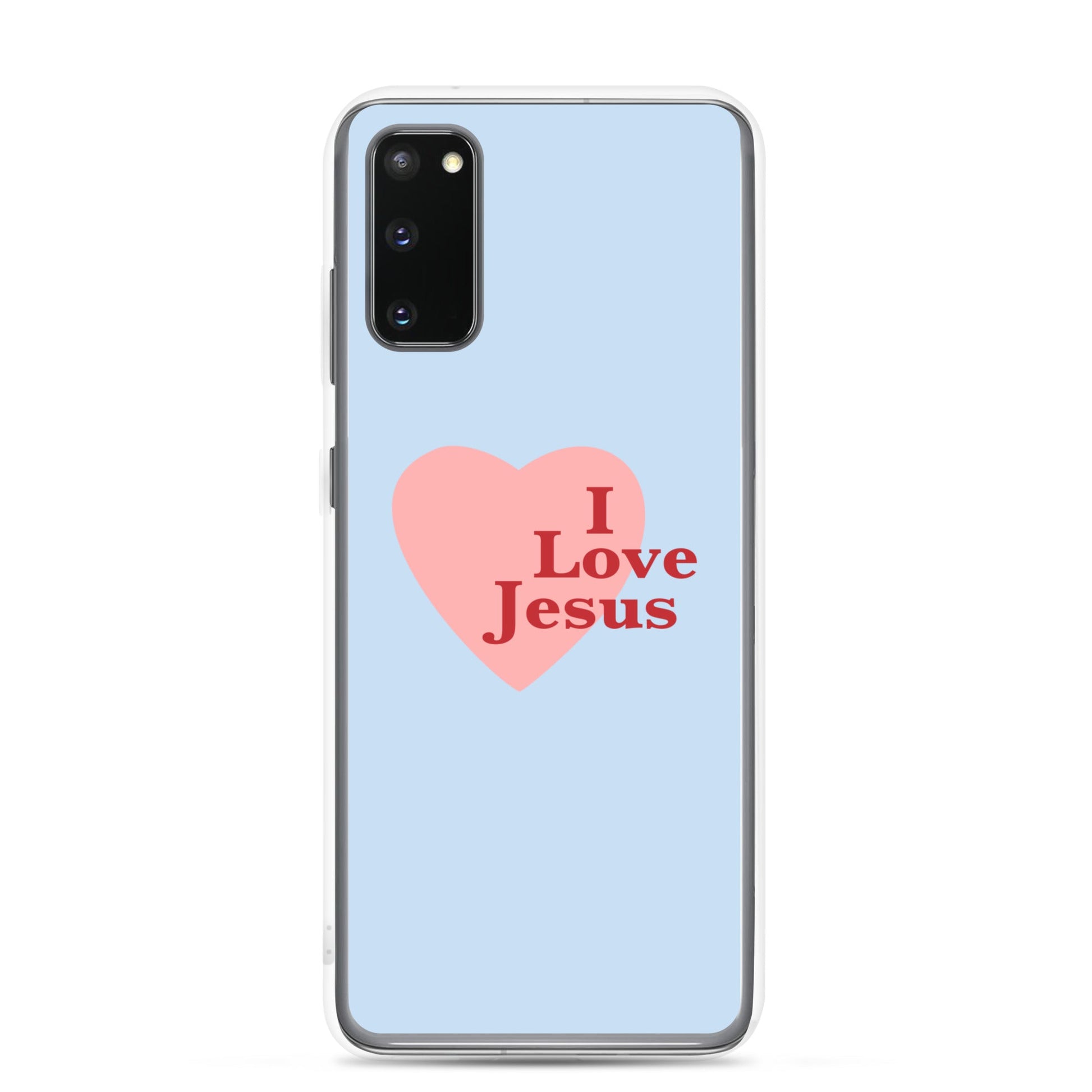 I Love Jesus - Blue Samsung Case for Galaxy S10, S10+, S10e, S20, S20 FE, S20 Plus, S20 Ultra, S21, S21 Plus, S21 Ultra, S21 - Creation Awaits