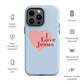 I Love Jesus - Blue - Tough iPhone case for iPhone 11 Pro Max & Mini, 12 Pro Max & Mini, 13 Pro Max & Mini, 14 Pro Max & Mini - Creation Awaits