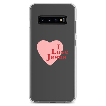I Love Jesus - Charcoal Samsung Case for Galaxy S10, S10+, S10e, S20, S20 FE, S20 Plus, S20 Ultra, S21, S21 Plus, S21 Ultra, S21 - Creation Awaits