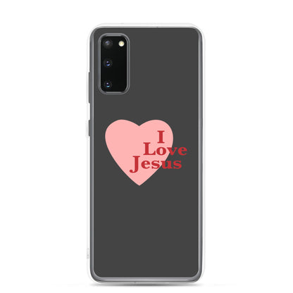I Love Jesus - Charcoal Samsung Case for Galaxy S10, S10+, S10e, S20, S20 FE, S20 Plus, S20 Ultra, S21, S21 Plus, S21 Ultra, S21 - Creation Awaits