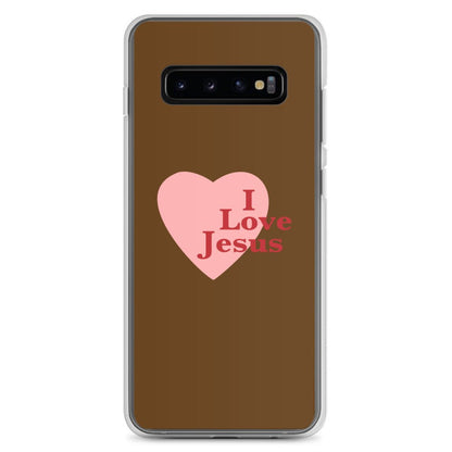 I Love Jesus - Chocolate Samsung Case for Galaxy S10, S10+, S10e, S20, S20 FE, S20 Plus, S20 Ultra, S21, S21 Plus, S21 Ultra, S21 - Creation Awaits