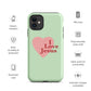 I Love Jesus - Green - Tough iPhone case for iPhone 11 Pro Max & Mini, 12 Pro Max & Mini, 13 Pro Max & Mini, 14 Pro Max & Mini - Creation Awaits