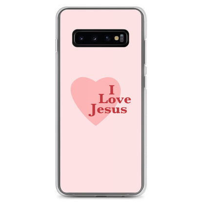 I Love Jesus - Pink Samsung Case for Galaxy S10, S10+, S10e, S20, S20 FE, S20 Plus, S20 Ultra, S21, S21 Plus, S21 Ultra, S21 - Creation Awaits