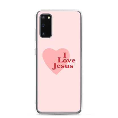I Love Jesus - Pink Samsung Case for Galaxy S10, S10+, S10e, S20, S20 FE, S20 Plus, S20 Ultra, S21, S21 Plus, S21 Ultra, S21 - Creation Awaits