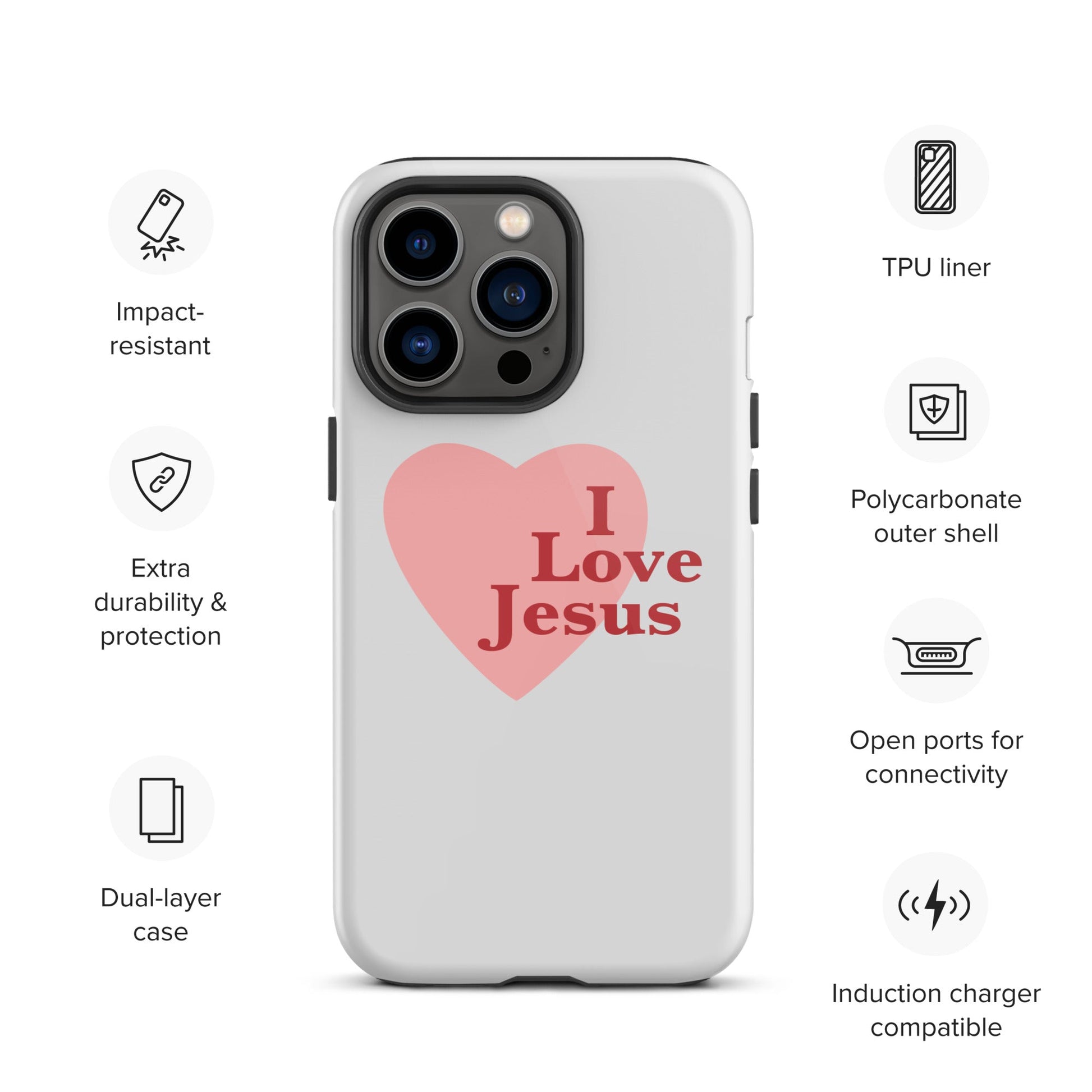 I Love Jesus - Whisper - Tough iPhone case for iPhone 11 Pro Max & Mini, 12 Pro Max & Mini, 13 Pro Max & Mini, 14 Pro Max & Mini - Creation Awaits