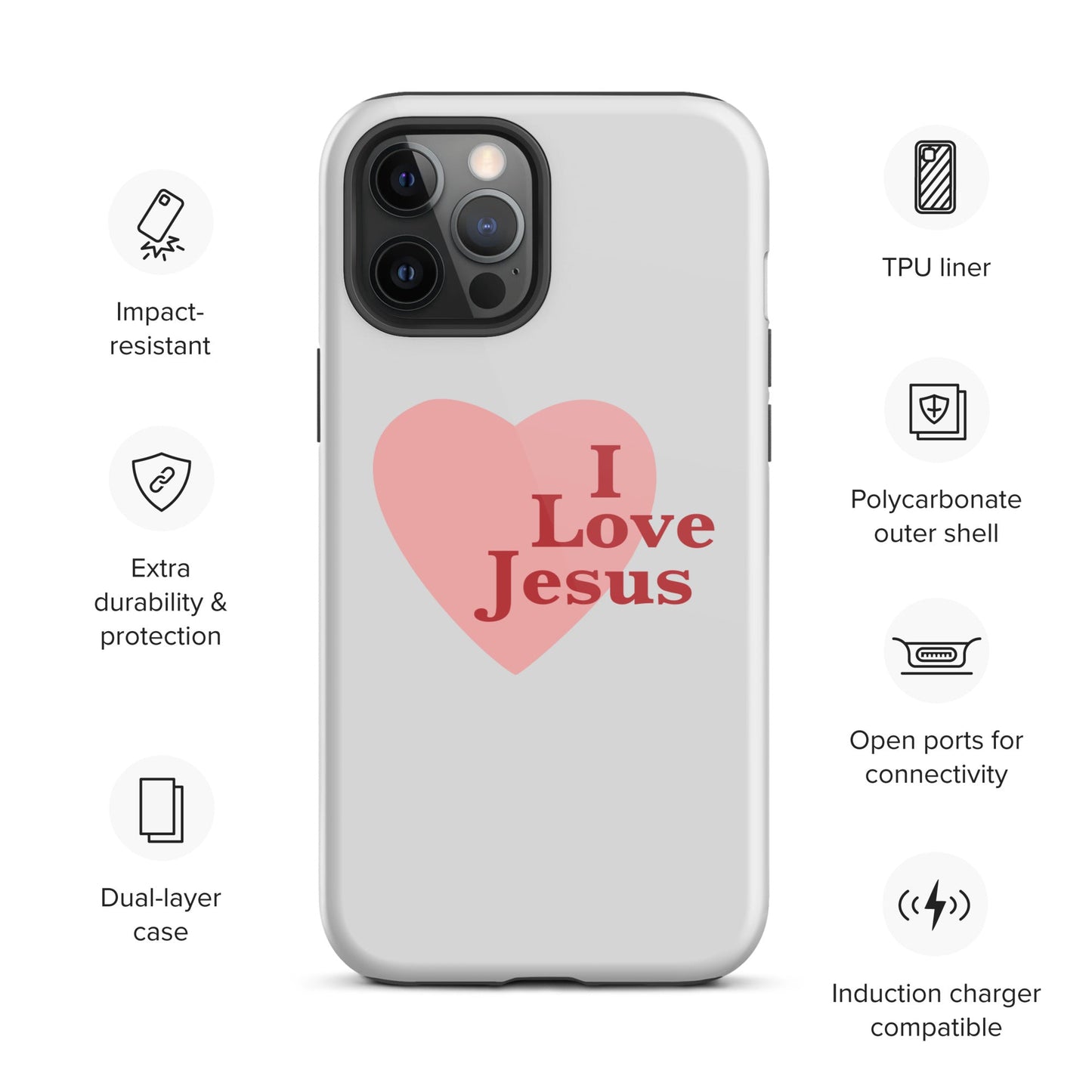 I Love Jesus - Whisper - Tough iPhone case for iPhone 11 Pro Max & Mini, 12 Pro Max & Mini, 13 Pro Max & Mini, 14 Pro Max & Mini - Creation Awaits