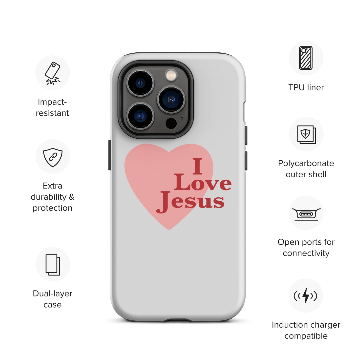 I Love Jesus - Whisper - Tough iPhone case for iPhone 11 Pro Max & Mini, 12 Pro Max & Mini, 13 Pro Max & Mini, 14 Pro Max & Mini - Creation Awaits