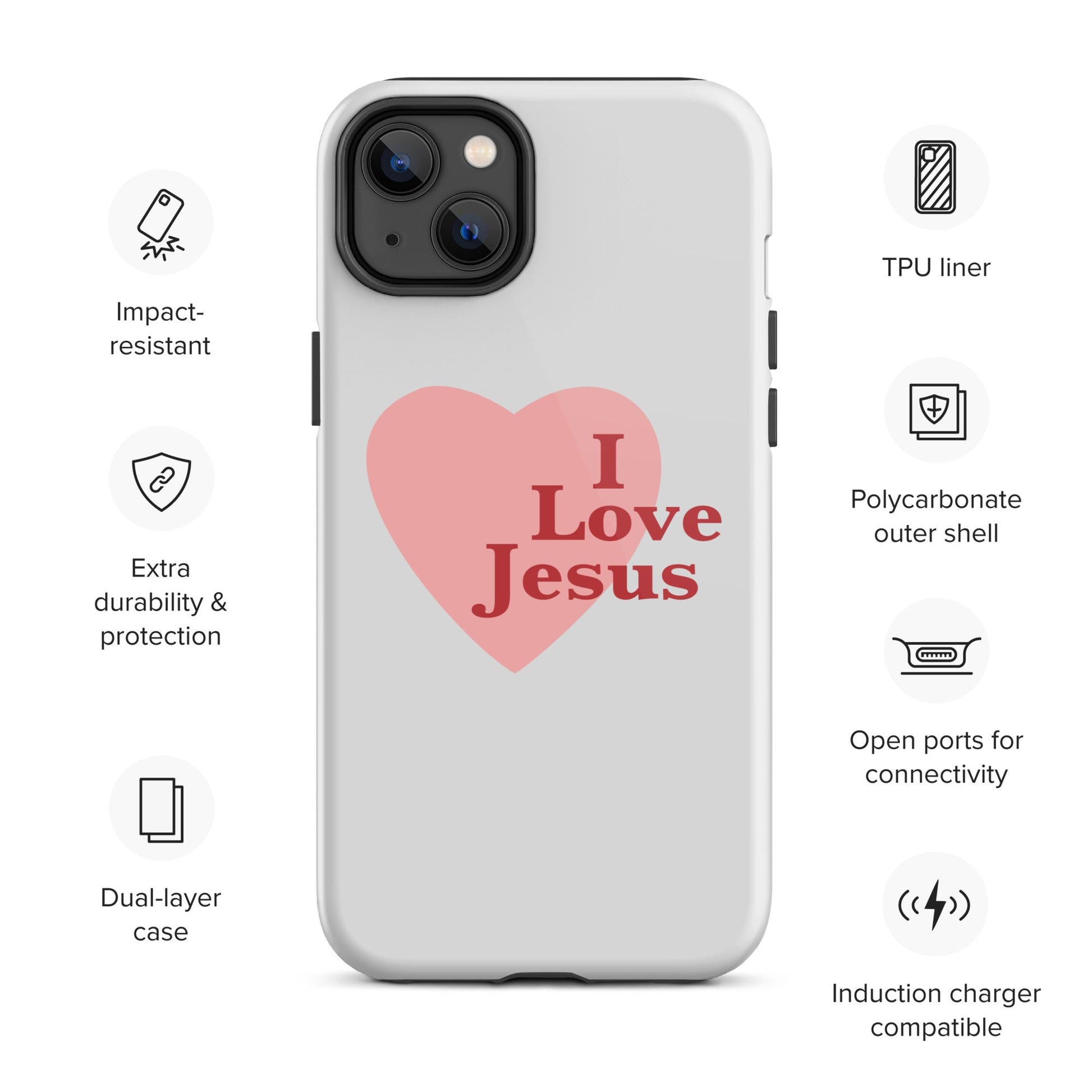 I Love Jesus - Whisper - Tough iPhone case for iPhone 11 Pro Max & Mini, 12 Pro Max & Mini, 13 Pro Max & Mini, 14 Pro Max & Mini - Creation Awaits