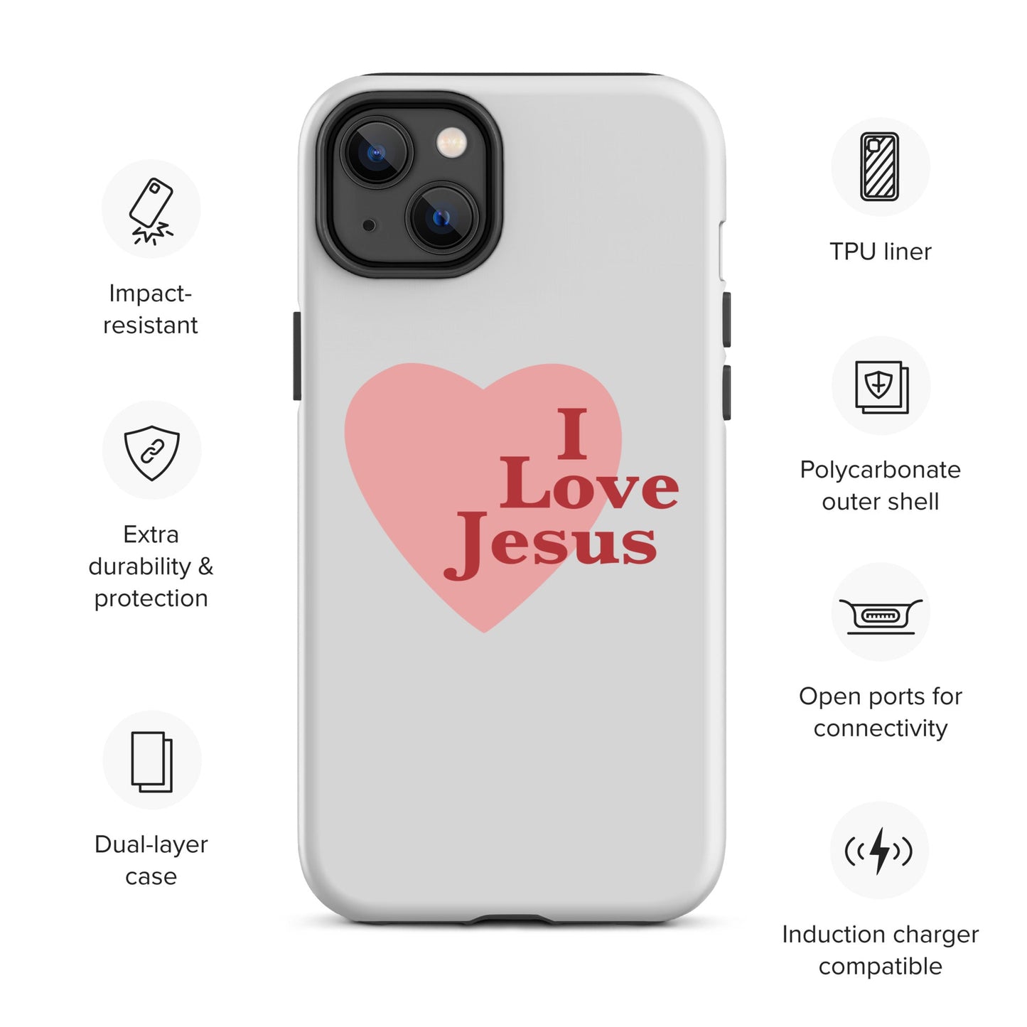 I Love Jesus - Whisper - Tough iPhone case for iPhone 11 Pro Max & Mini, 12 Pro Max & Mini, 13 Pro Max & Mini, 14 Pro Max & Mini - Creation Awaits