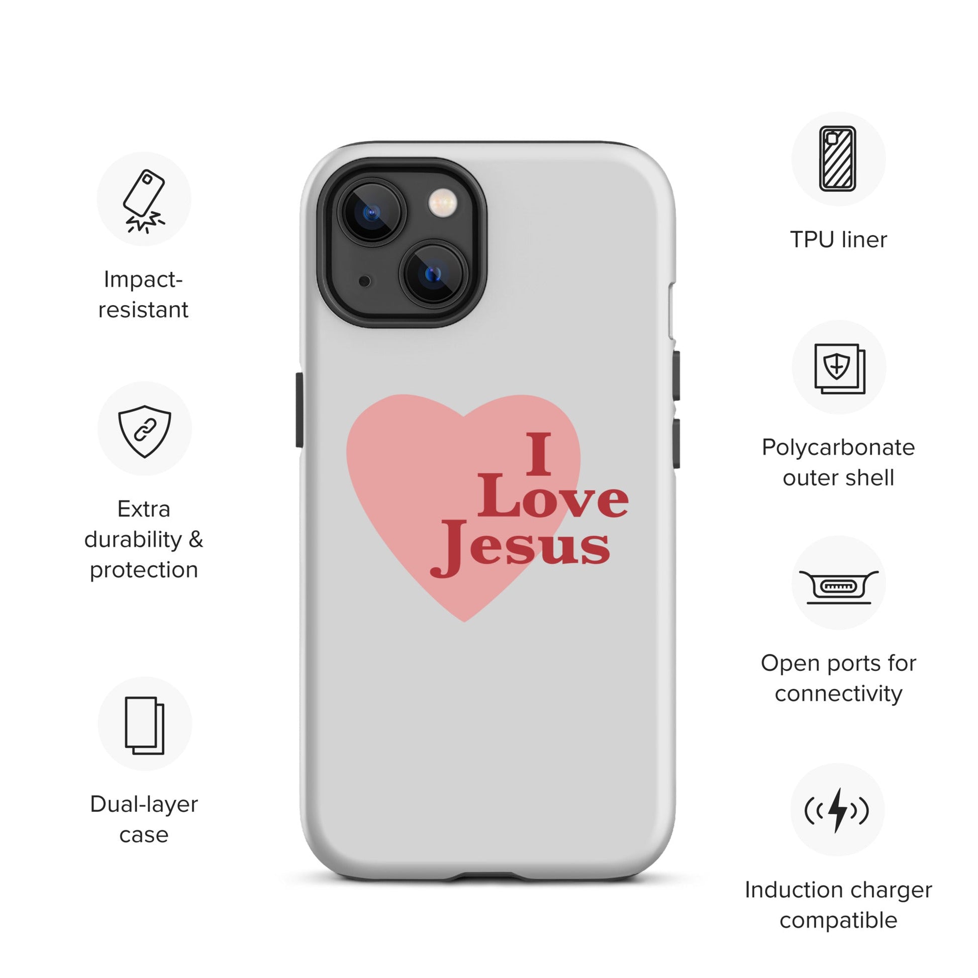 I Love Jesus - Whisper - Tough iPhone case for iPhone 11 Pro Max & Mini, 12 Pro Max & Mini, 13 Pro Max & Mini, 14 Pro Max & Mini - Creation Awaits