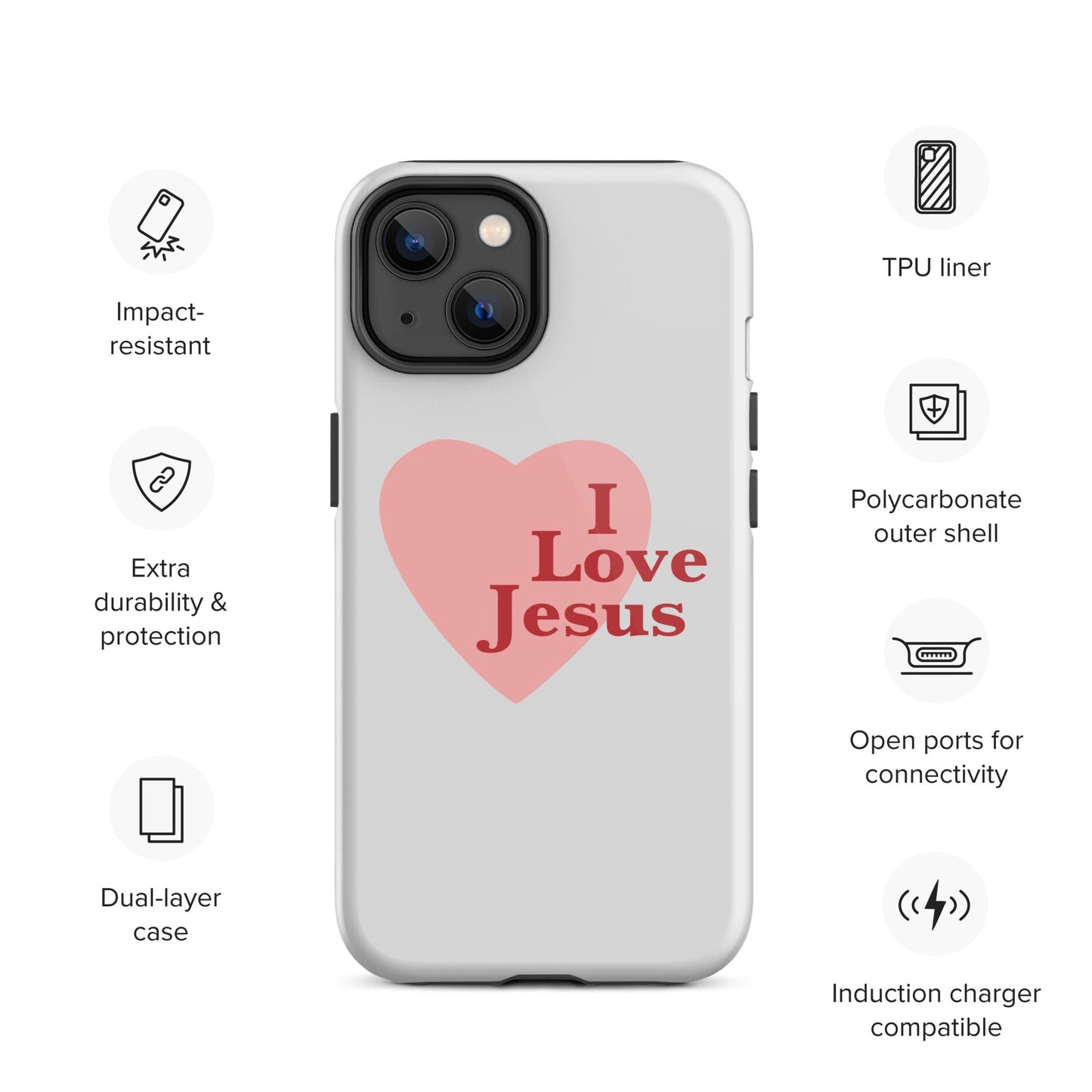 I Love Jesus - Whisper - Tough iPhone case for iPhone 11 Pro Max & Mini, 12 Pro Max & Mini, 13 Pro Max & Mini, 14 Pro Max & Mini - Creation Awaits