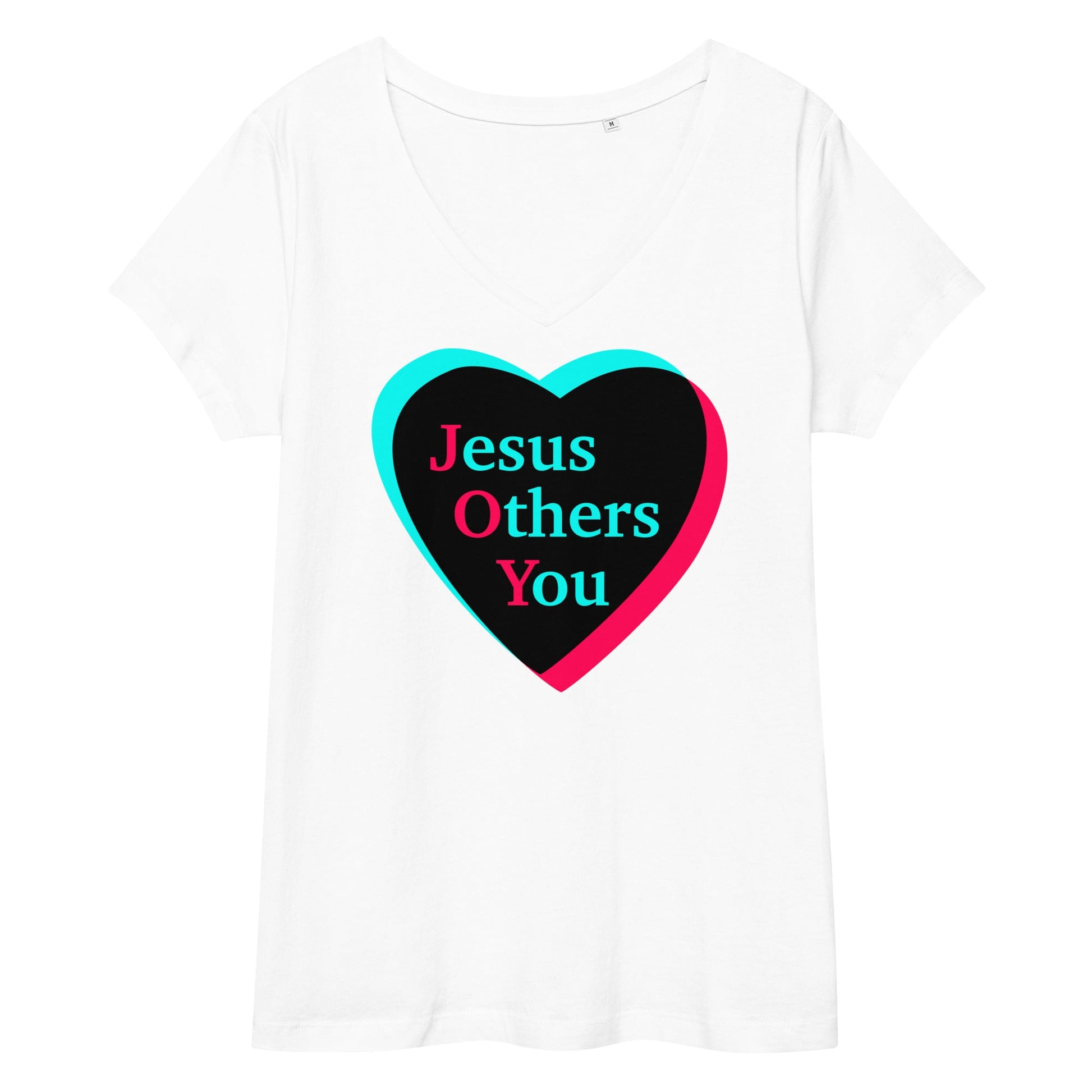 JOY = Jesus Others You - Tiktok Style Dark on Light - Women’s fitted v-neck t-shirt - Creation Awaits