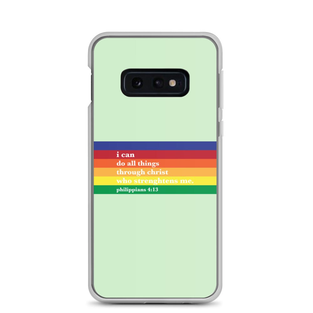 Philippians 4:13 - Green - Samsung Case for Galaxy S10, S10+, S10e, S20, S20 FE, S20 Plus, S20 Ultra, S21, S21 Plus, S21 Ultra, S21 - Creation Awaits