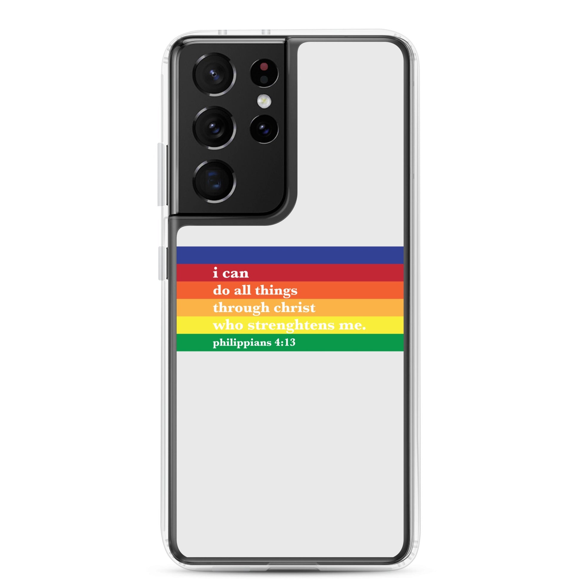 Philippians 4:13 - Whisper - Samsung Case for Galaxy S10, S10+, S10e, S20, S20 FE, S20 Plus, S20 Ultra, S21, S21 Plus, S21 Ultra, S21 - Creation Awaits