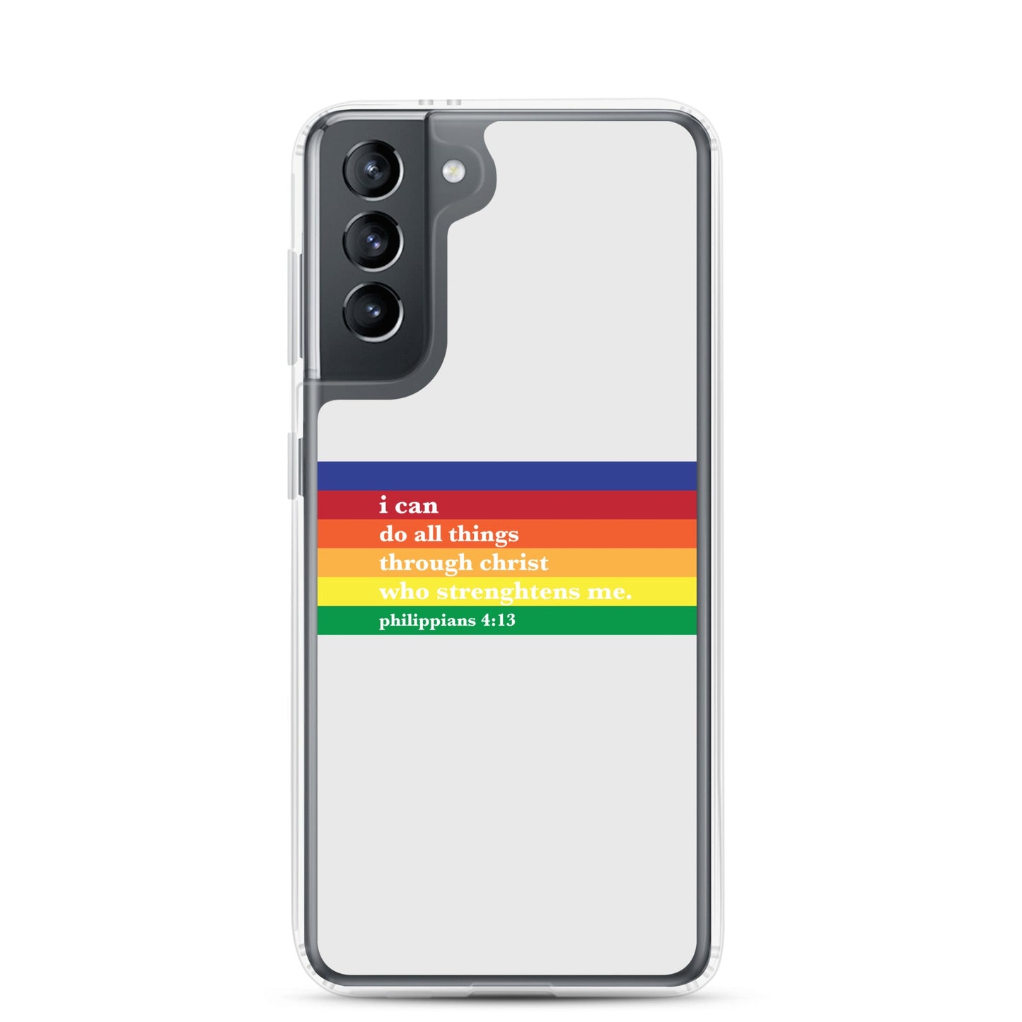 Philippians 4:13 - Whisper - Samsung Case for Galaxy S10, S10+, S10e, S20, S20 FE, S20 Plus, S20 Ultra, S21, S21 Plus, S21 Ultra, S21 - Creation Awaits