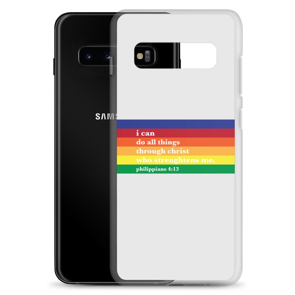 Philippians 4:13 - Whisper - Samsung Case for Galaxy S10, S10+, S10e, S20, S20 FE, S20 Plus, S20 Ultra, S21, S21 Plus, S21 Ultra, S21 - Creation Awaits