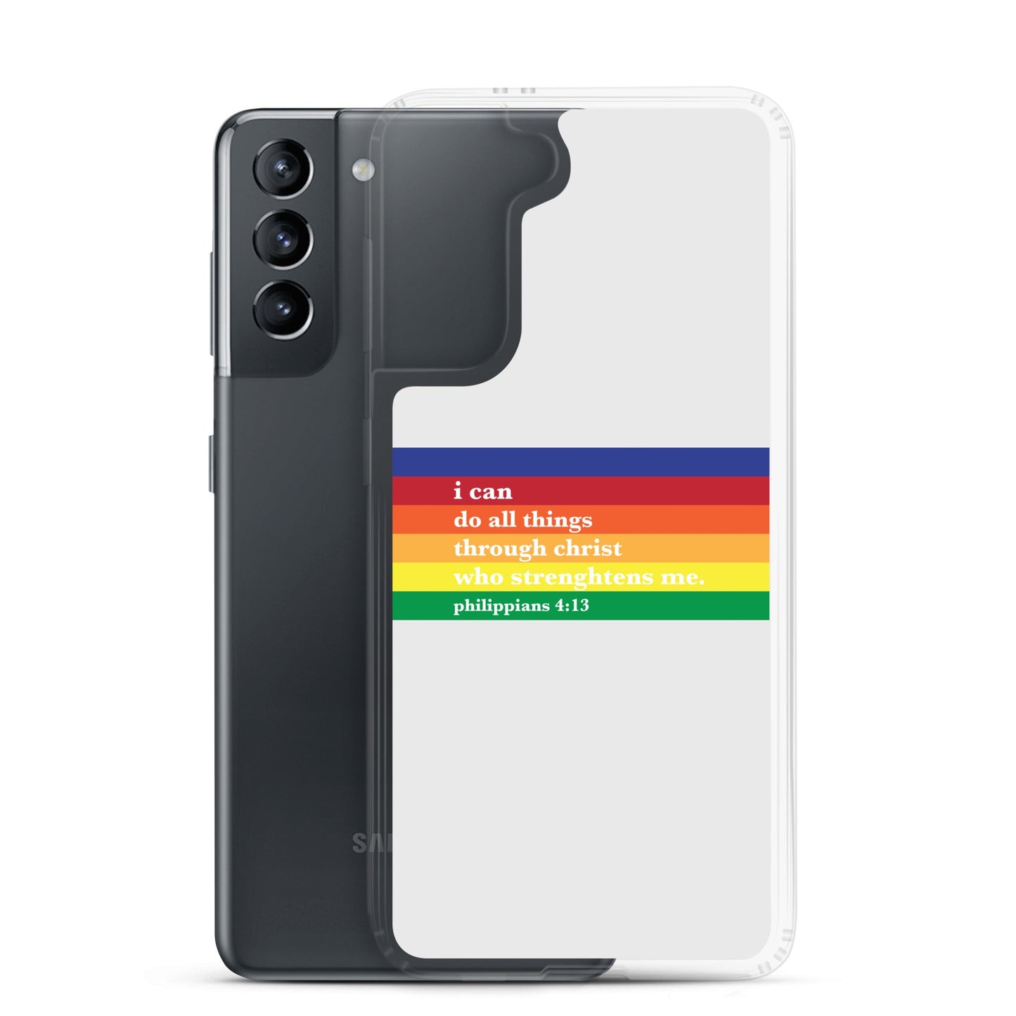 Philippians 4:13 - Whisper - Samsung Case for Galaxy S10, S10+, S10e, S20, S20 FE, S20 Plus, S20 Ultra, S21, S21 Plus, S21 Ultra, S21 - Creation Awaits