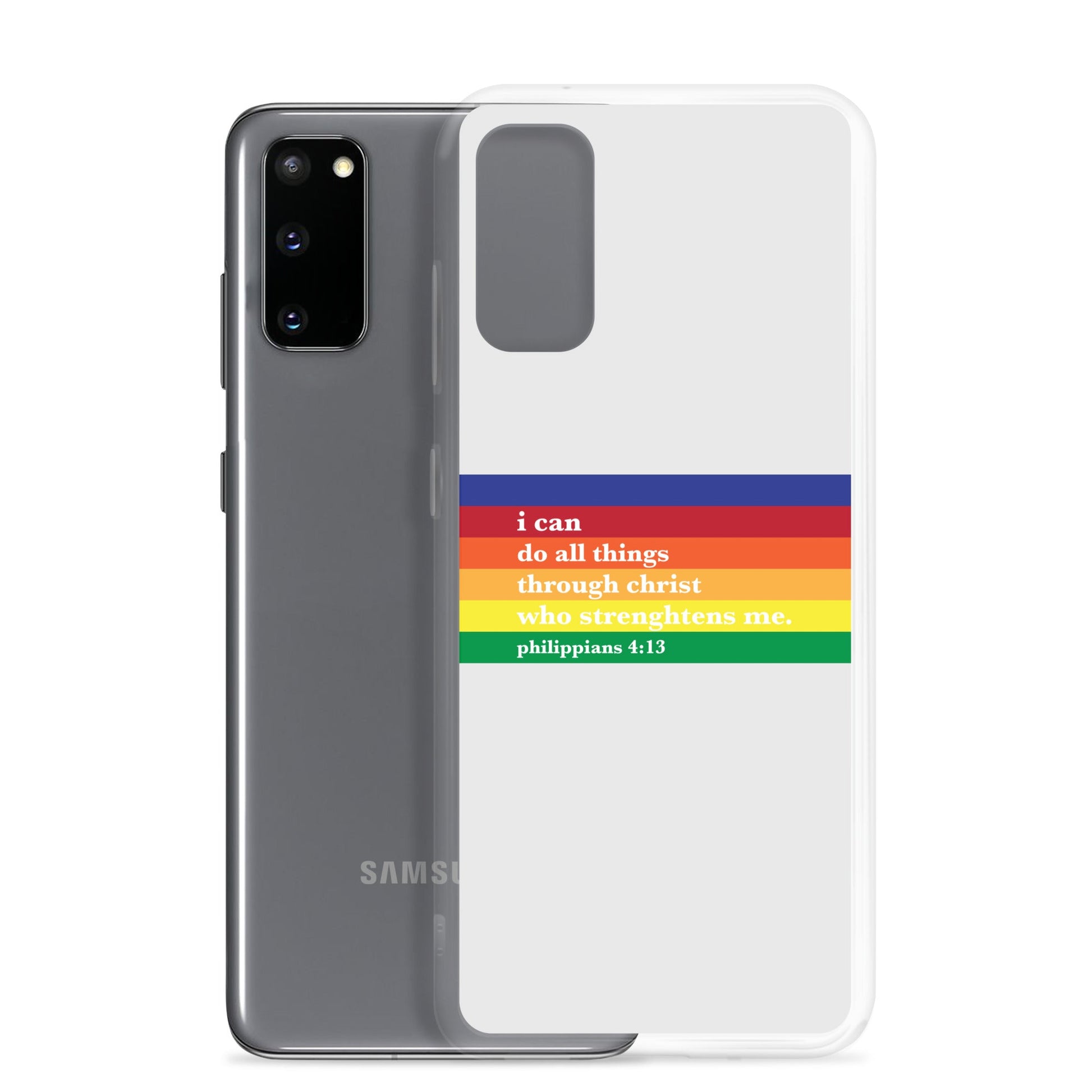 Philippians 4:13 - Whisper - Samsung Case for Galaxy S10, S10+, S10e, S20, S20 FE, S20 Plus, S20 Ultra, S21, S21 Plus, S21 Ultra, S21 - Creation Awaits