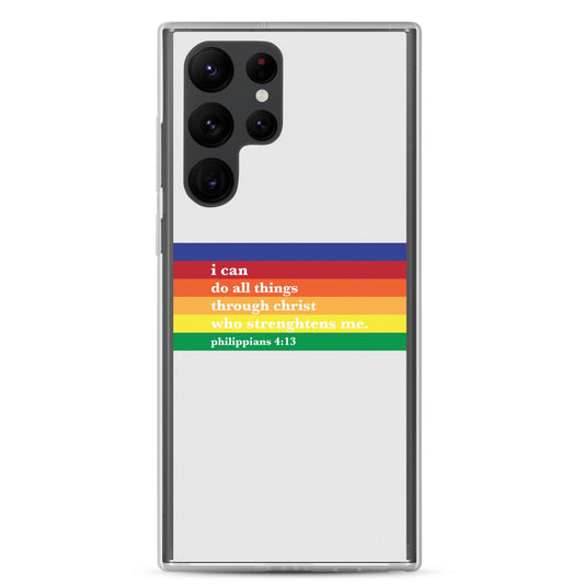 Philippians 4:13 - Whisper - Samsung Case for Galaxy S10, S10+, S10e, S20, S20 FE, S20 Plus, S20 Ultra, S21, S21 Plus, S21 Ultra, S21 - Creation Awaits