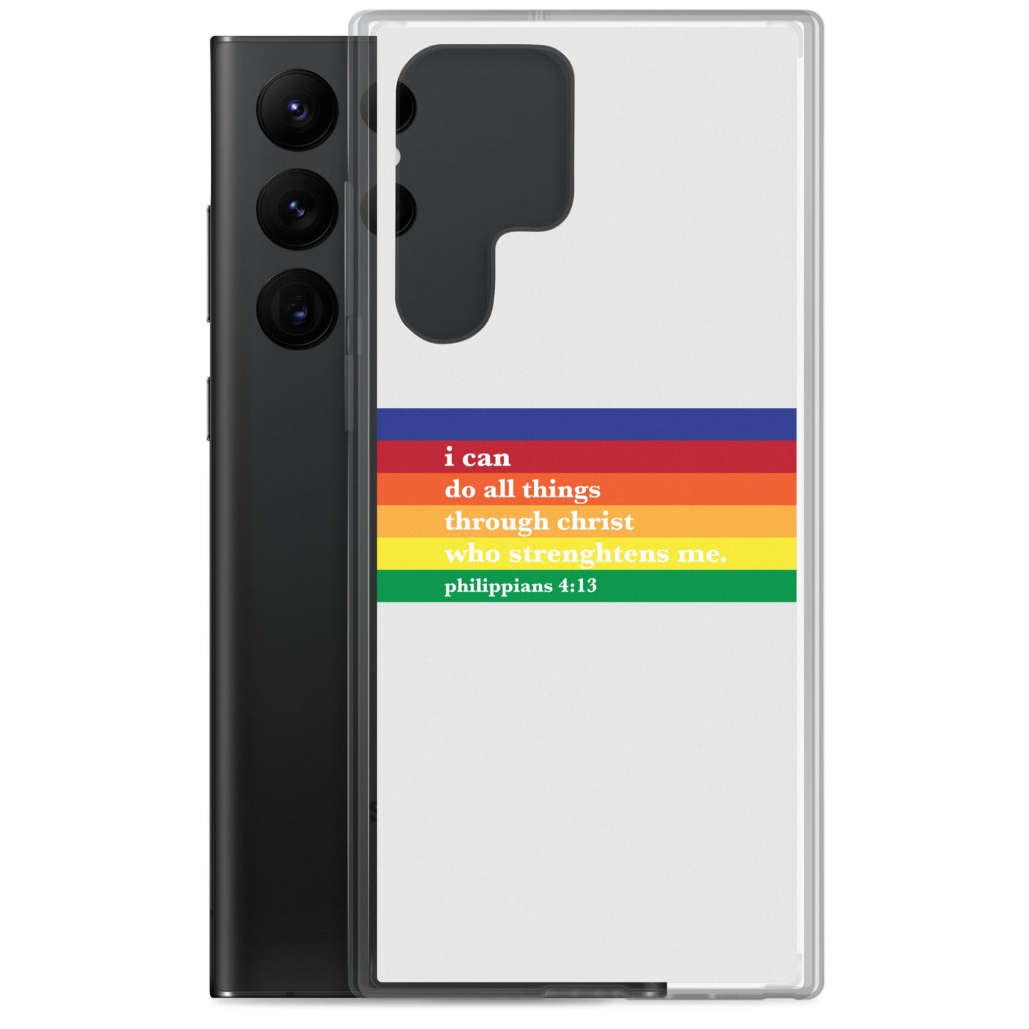 Philippians 4:13 - Whisper - Samsung Case for Galaxy S10, S10+, S10e, S20, S20 FE, S20 Plus, S20 Ultra, S21, S21 Plus, S21 Ultra, S21 - Creation Awaits