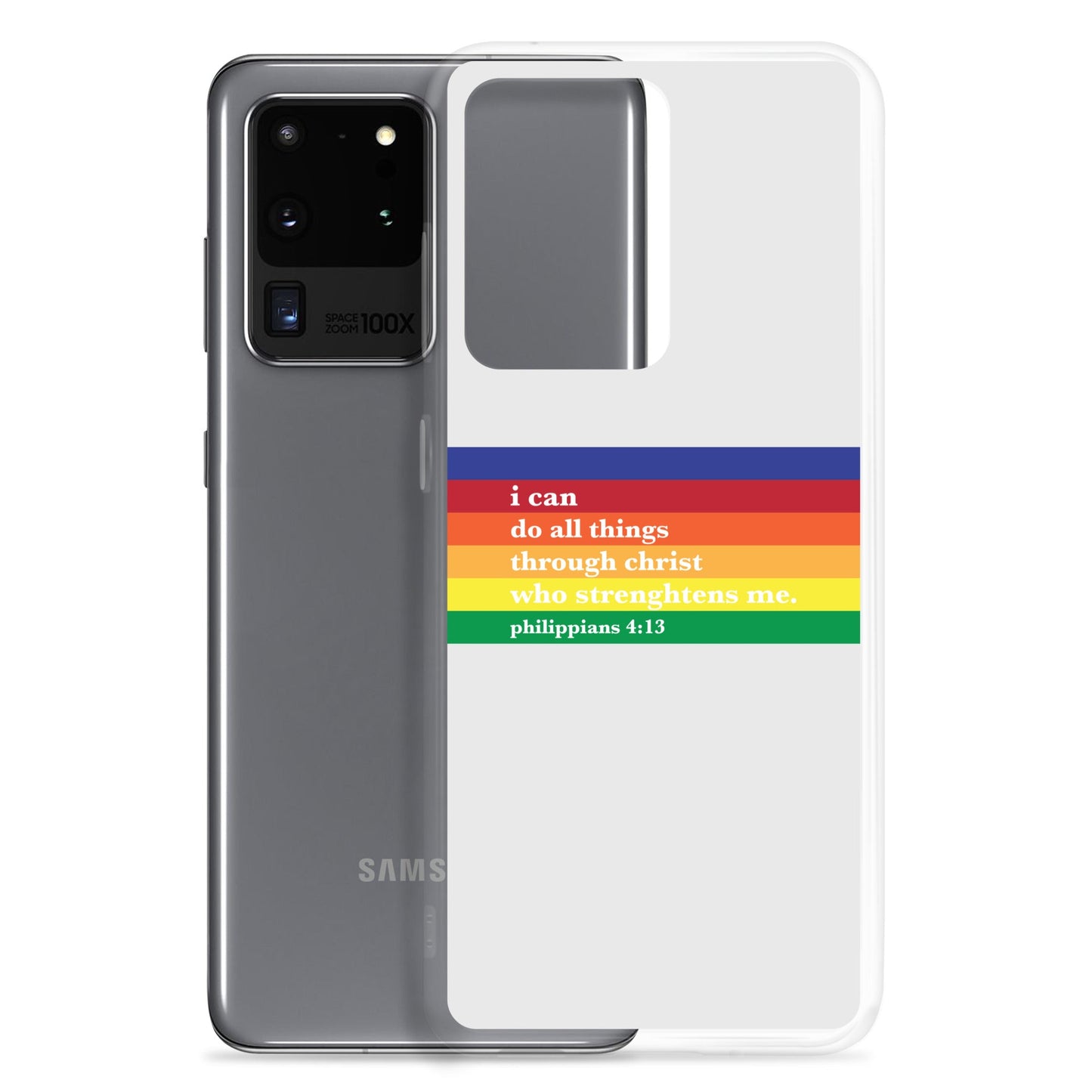 Philippians 4:13 - Whisper - Samsung Case for Galaxy S10, S10+, S10e, S20, S20 FE, S20 Plus, S20 Ultra, S21, S21 Plus, S21 Ultra, S21 - Creation Awaits