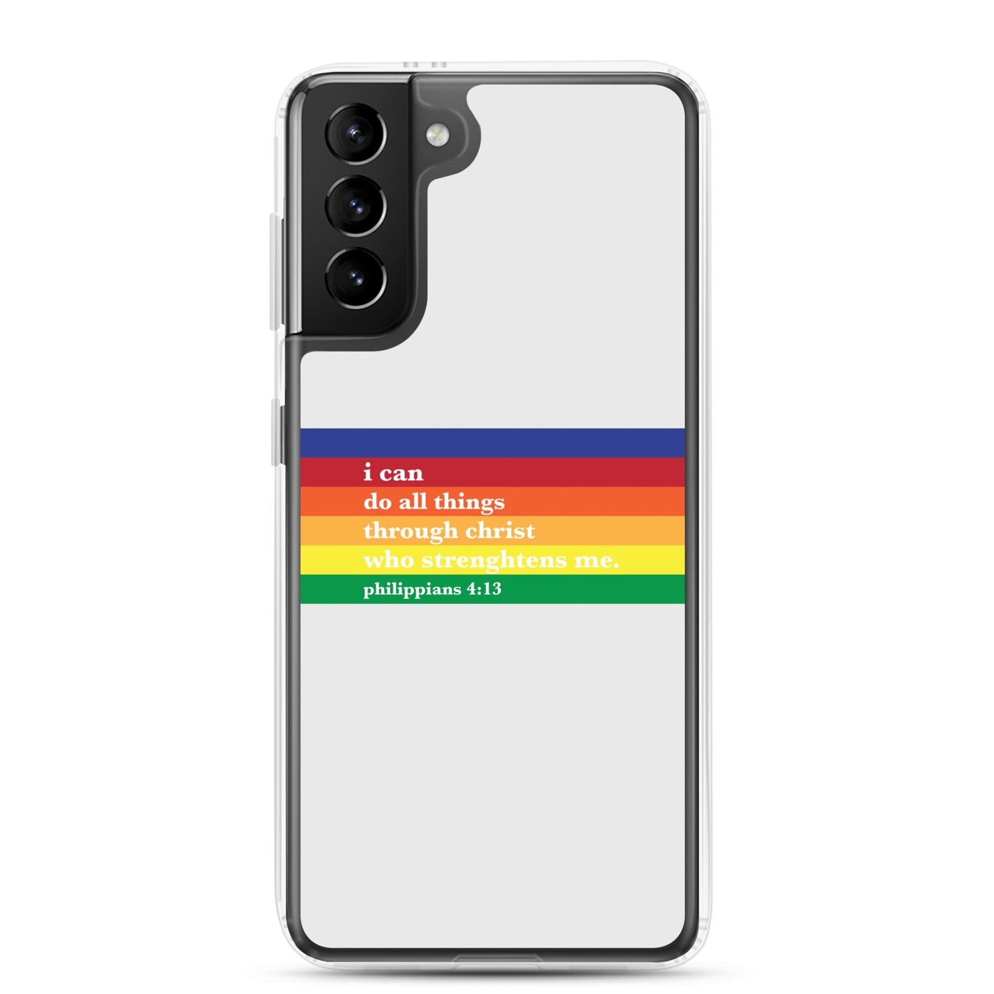 Philippians 4:13 - Whisper - Samsung Case for Galaxy S10, S10+, S10e, S20, S20 FE, S20 Plus, S20 Ultra, S21, S21 Plus, S21 Ultra, S21 - Creation Awaits