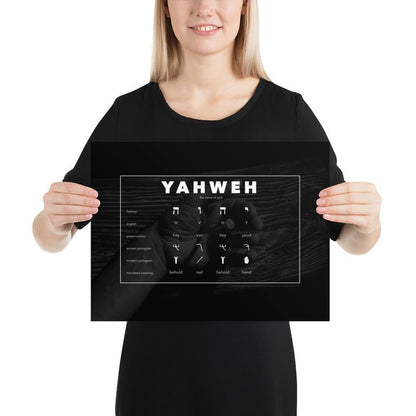 Photo paper poster - Living Word - Yahweh - Behold the Hand Behold the Nail - Creation Awaits